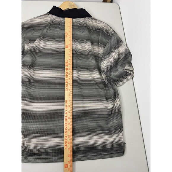 PGA TOUR Polo Shirt Gray White Golf Performance Stretch Comfort Mens Size Large - Picture 10 of 11